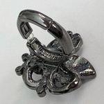 Vintage Black Grey Rhinestone Bling Cocktail Costume Statement Adjustable Silver Photo 4