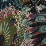 Double Decker Top Size M Sheer Tunic Beach Cover Up‎ Peacock Feathers Sequins Blue Size M Photo 1