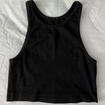 ZARA Black Ribbed Cropped Tank Top Photo 2
