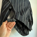 White House | Black Market Women’s Washed Stripe Double Zipper Moto Jacket Size 2 Photo 9