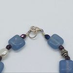 Lavender Colored Glass, Pearl & Sterling Silver Bracelet Purple Photo 3