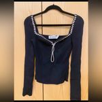 Self Portrait Knit Diamante Top S Black Photo 6