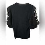 Gracia  Black Top with Ruffled Sleeves NWOT Photo 1