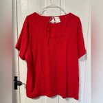 Draper James  Eyelet Red cotton blouse size XL Photo 3