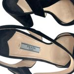 Prada Suede Platform Peep Toe Heels in Black Photo 9