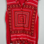 Apt. 9  Top Womens XL Red Bandana Tie Front Sleeveless‎ Southwestern Button Collar Photo 0