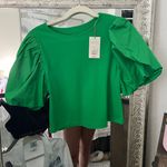 A New Day NWT  green puff sleeve top Photo 0