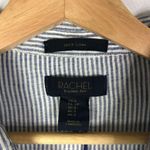Rachel Rachel Roy Blue & White Pinstripe Popover Linen Short Sleeve Top S Photo 3