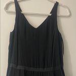 NWOT Nina Ricci Paris V Neck Mini Dress Taffeta Silk Chiffon Black Photo 4