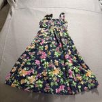 Old Navy  Corset Fit & Flare Linen Blend Floral Sleeveless MIDI Length Dress S Photo 4