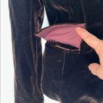 Darjoni Brown Velvet Blazer Jacket Women Size 6 Tailored Two Button Black Photo 4