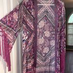 Arnhem Azalea Fringe Kimono in Pink worn twice EUC oversized XS/S $ 225 retail Photo 9