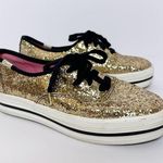 Kate Spade x Keds Size 6 Platform Gold Glitter Sneakers 0 Photo 4