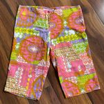 Trina Turk  100% Cotton Bermuda Shorts Groovy Colorful Made in USA Photo 0