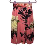 Black Halo Grand Floral Skirt Size 2 Pink Midi Pockets Fit Flare Anthropologie Photo 1