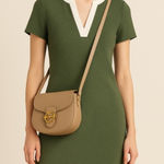 Sandro Paris Olive Green Shift Dress Minimalist Quiet Luxury Office Size Small Photo 0