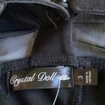 Crystal Doll  Black Lace Detail V-Neck Keyhole Back A-Line Dress Size 3 NWT #3208 Photo 2