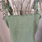 Aerie NWT  green smocked top with ruffle detail XL 55% cotton Photo 0