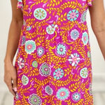 NWT Emily Wonder Pink Floral Print Tie Back Dress Sundress Multicolor Size 1X Photo 0