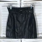 Papaya Black Vegan Leather Mini Skirt Y2K Size Small Photo 0