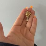 Nina Ricci NR Enamel Rhinestone Palm Tree Color Brooch Pin Signed Vintage Green Photo 3