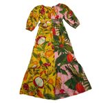 Farm Rio NWT Mixed Print Wrap Midi in Light Pink Fruit Linen Blend Dress XS Photo 5