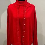 Elegant Red Women's cardigan and matching sleeveless Sweater set large Photo 0