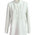 Jones New York  Signature White w/ Ribbed Detail Funnel Neck Pullover Size Small Photo 0