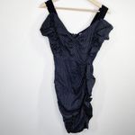 Etoile Isabel Marant Women Coquette Feminine Linen Dress Size 36 Blue Ruched Photo 9