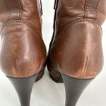 Stuart Weitzman Platform Lace Up Leather Booties Brown Size 37 Photo 6