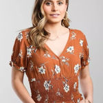 Paper Crane  Floral Smocked Hem Top Photo 0