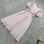 Sister Jane Women’s Floral Maxi Dress Side Cutout Puff Sleeve Milkmaid Pink M+ White Size undefined Photo 8