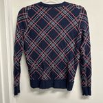 Charter Club Women's Navy and Pink Plaid Cardigan Photo 1