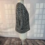 By Together  NWT black chiffon silver sequin loose fit blouse size small Photo 3