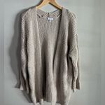 Birch NY Taupe Metallic Knit Open Front Cardigan Sweater Size M Tan Size M Photo 1