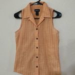 Patagonia Orange yellow plaid sleeveless button up collared shirt XS Photo 6