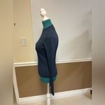 Rag and Bone New York Mock Neck Ribbed Knit Sweater Size S Slate Blue Thumb Holes Photo 1