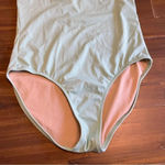 Vanilla Beach Vanilla/Beach Mint Scalloped One Piece Bikini Swimsuit Halter Size XL Photo 2