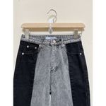 Adika New Nori Color Block Black Gray Mom High Rise Crop Jean Size XS Photo 5