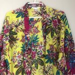 Time and Tru Floral Open Front Cover up Kimono Z29 Yellow Size L Photo 2