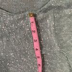 Charming Charlie Subtle sparkle ice mint blue lightweight knit crochet half sleeve scoop neck top Photo 3