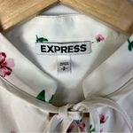 EXPRESS White & Pink Floral High Neck Long Sleeve Mini Dress S Photo 4