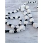 Vintage Necklace Statement Unusual Cream & Black Very Long Can Be Layered Photo 6