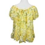 Vintage 60’s/70’s Floral Babydoll Nightie Yellow Green Chiffon Ruffle M Size M Photo 3