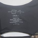 DYI NEW S Sports Bra Elevate Leopard Crop Top Metallic Foil Workout Silver Black Photo 6