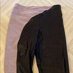 Koral  Black Leggings with Light Pink Mesh Panel Photo 4