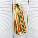 Jones New York  Signature Satin Retro Multi Stripe Blouse Cream Multi Medium Photo 2