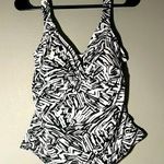 Caribbean Joe Slim Shaper by animal print cross cross front high sides tankini Photo 0