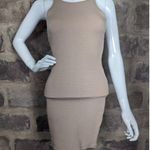 LULU'S Bodycon Mini Dress‎ Tan Bateau Spaghetti Straps Size Small Photo 0