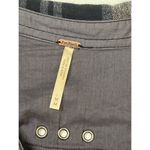 Free People  Wesley Plaid Black Taupe Linen Blend Button Down Shirt Sz M … Photo 9